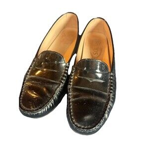 Tod’s Patent Leather Driving Loafers Size 37.5 Euro 7 US Black